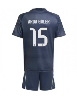 Real Madrid Arda Guler #15 Replika Borta Kläder Barn 2025-26 Kortärmad (+ byxor)